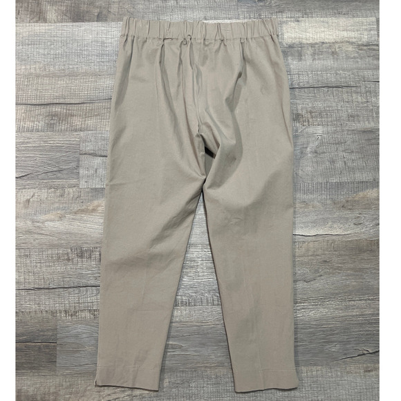 John Mark Large Pull On Cotton Trouser Pants Straight Leg Pleat Stretch Tan - Picture 2 of 10